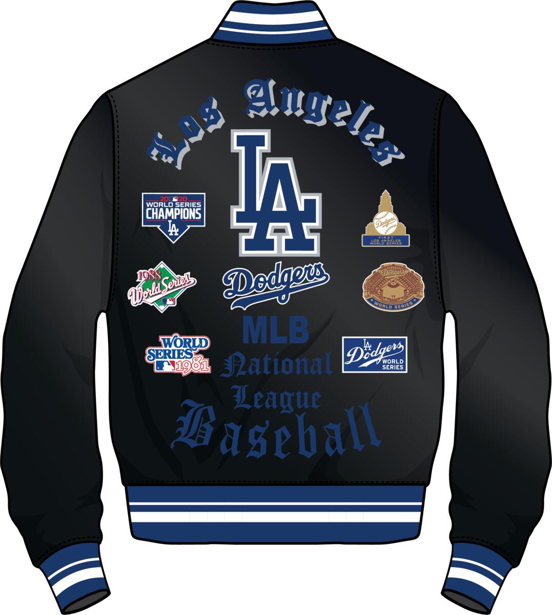 Los Angeles Dodgers Old English Rib Satin Jacket
