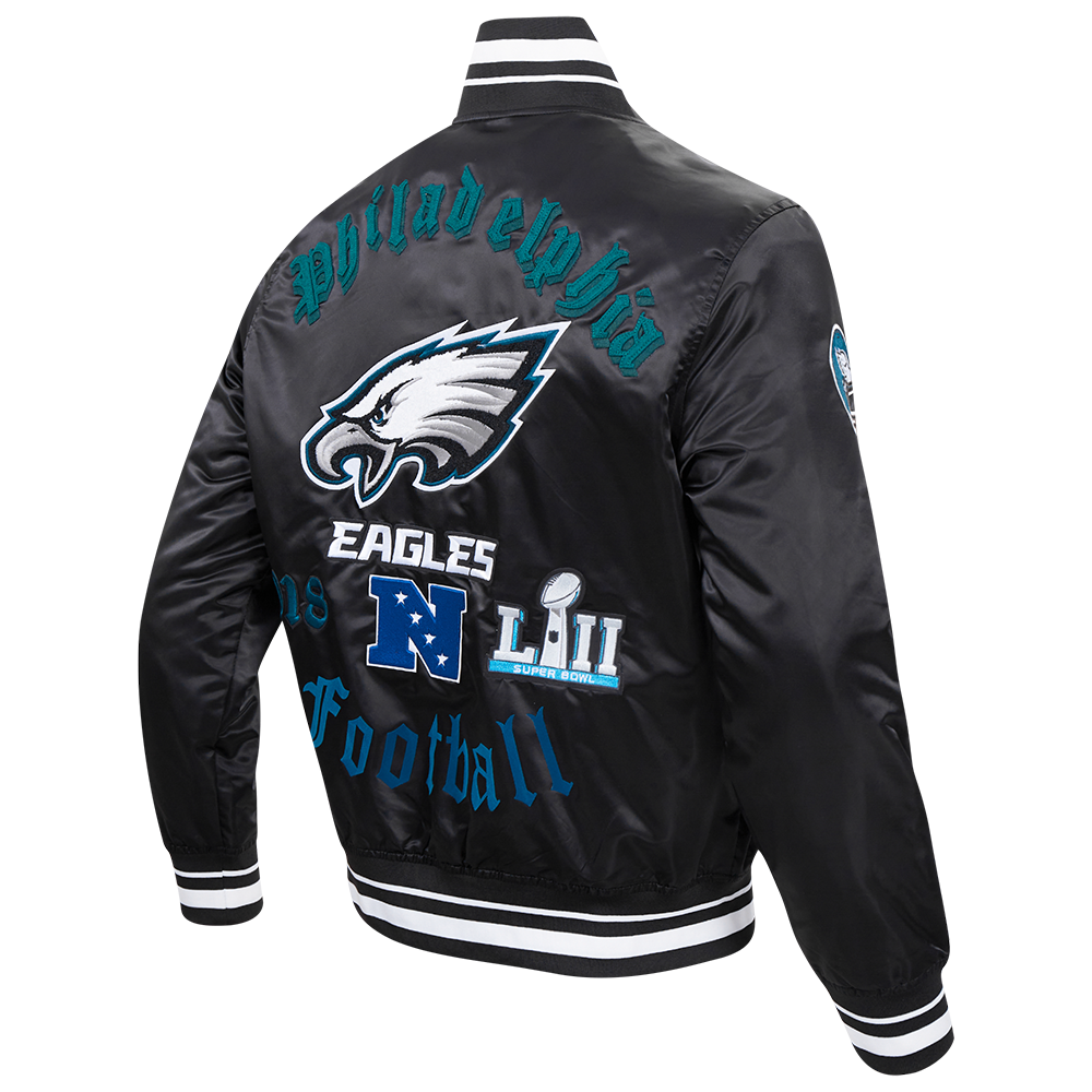 Philadelphia Eagles Old English Rib Satin Jacket