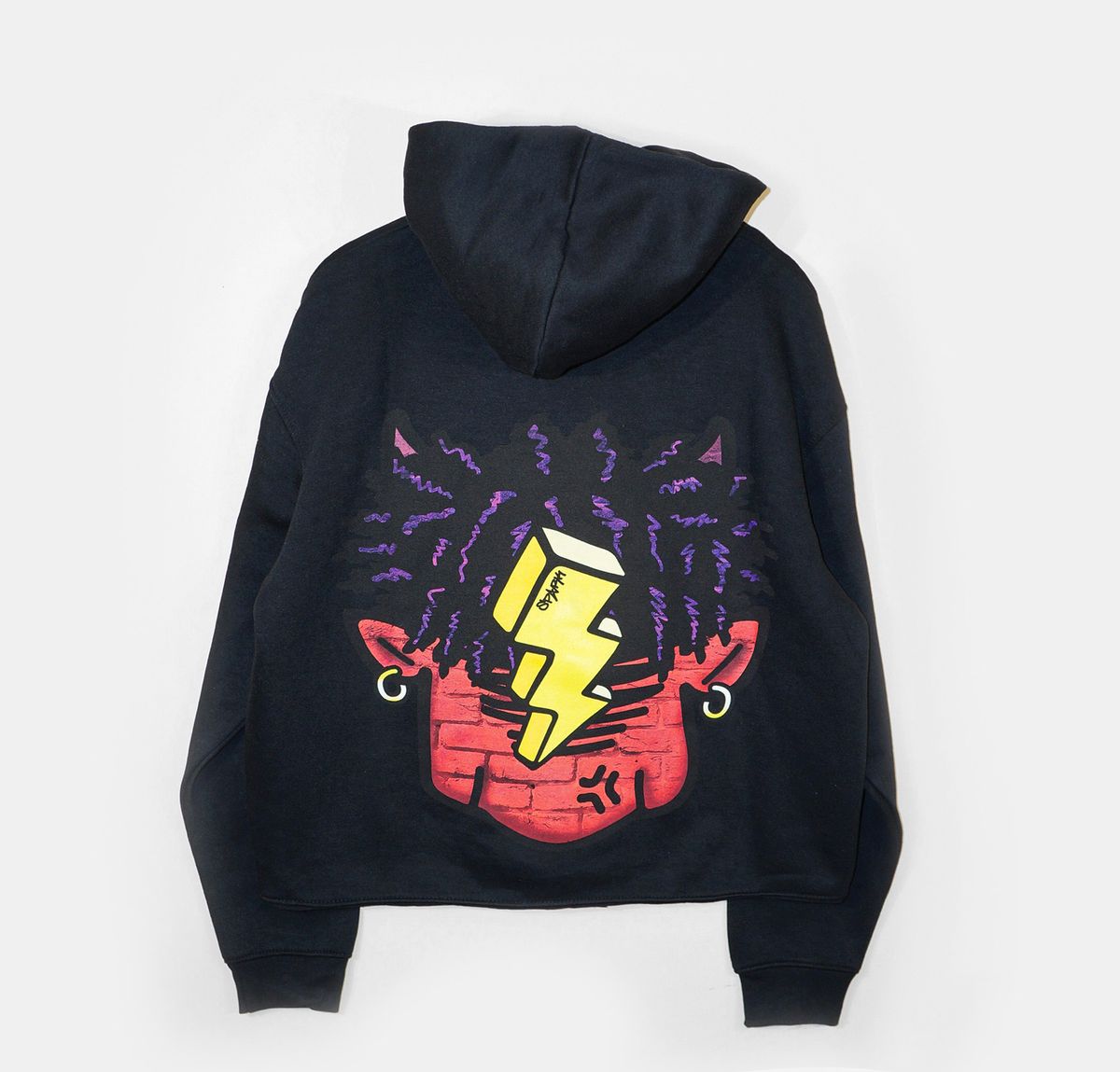 CROPPED OVERSIZE GRAPHIC PRINT HOODIE