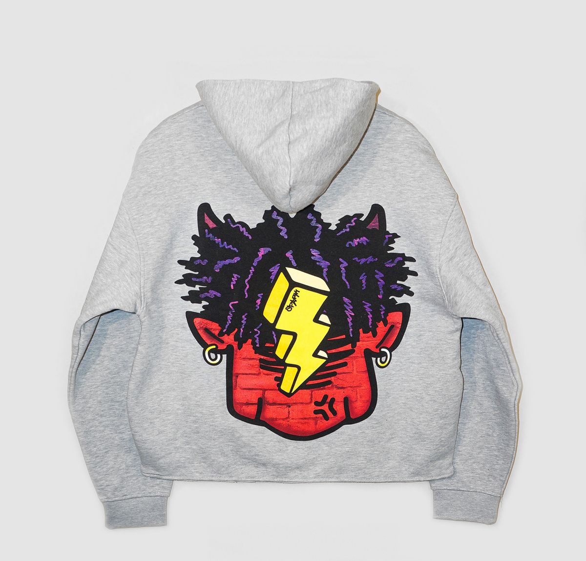 CROPPED OVERSIZE GRAPHIC PRINT HOODIE