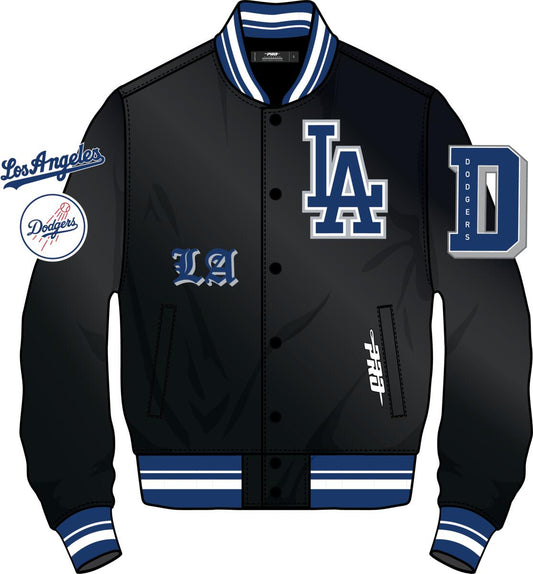 Los Angeles Dodgers Old English Rib Satin Jacket