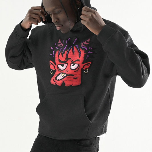 CROPPED OVERSIZE GRAPHIC PRINT HOODIE