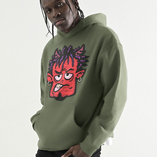 CROPPED OVERSIZE GRAPHIC PRINT HOODIE