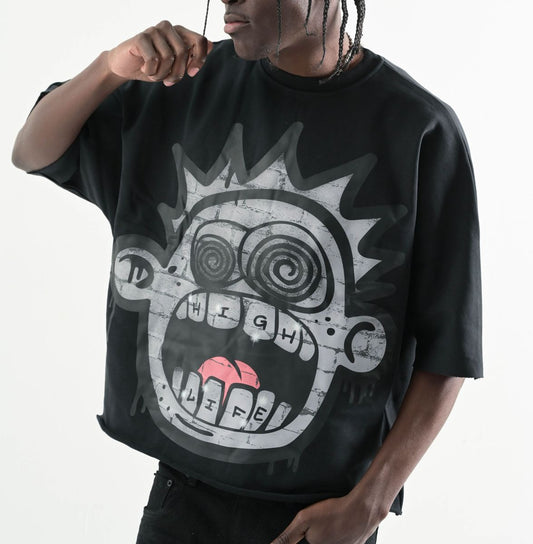TS575, Oversized Two Panel Cropped T-Shirt