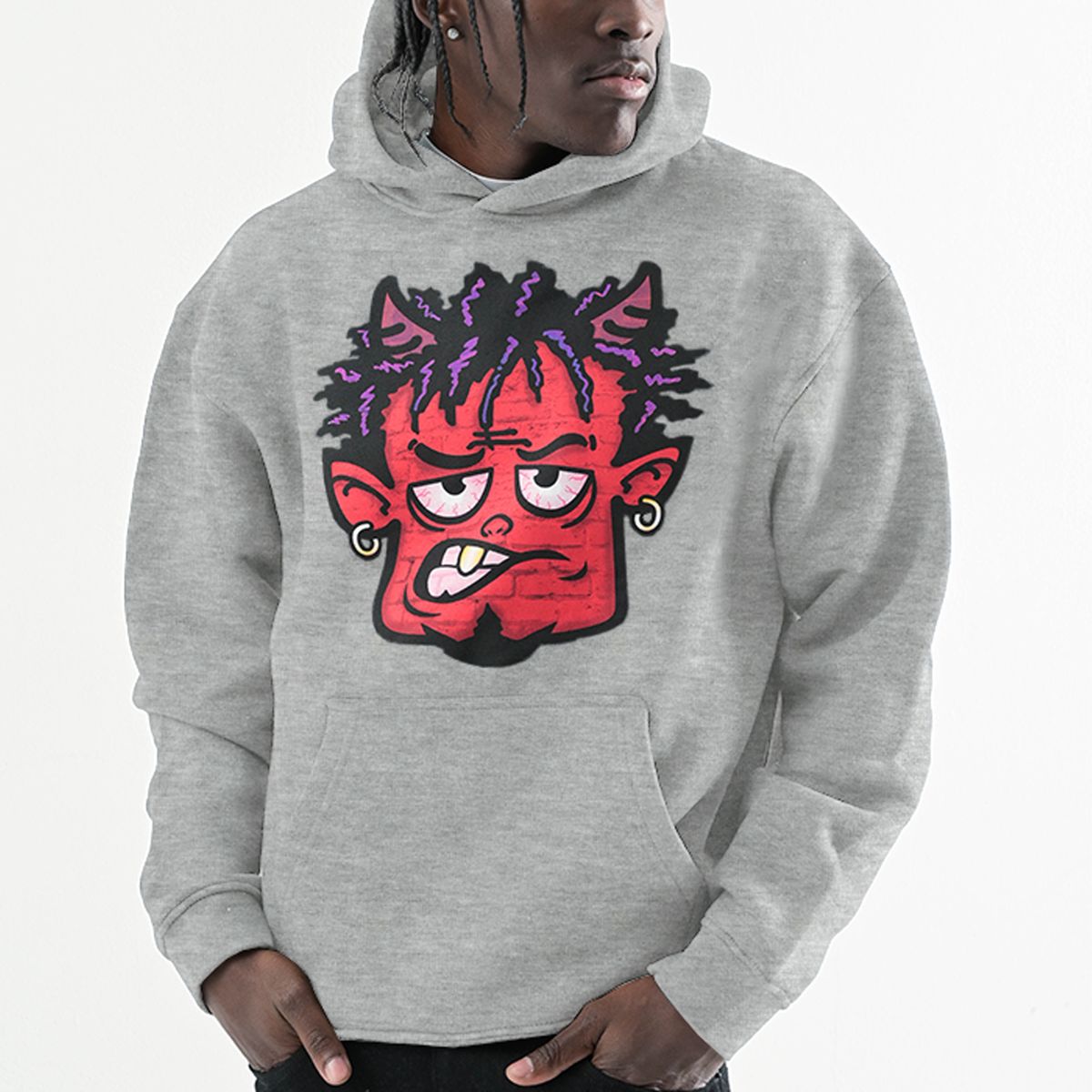 CROPPED OVERSIZE GRAPHIC PRINT HOODIE